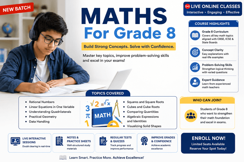 Maths for grade 8