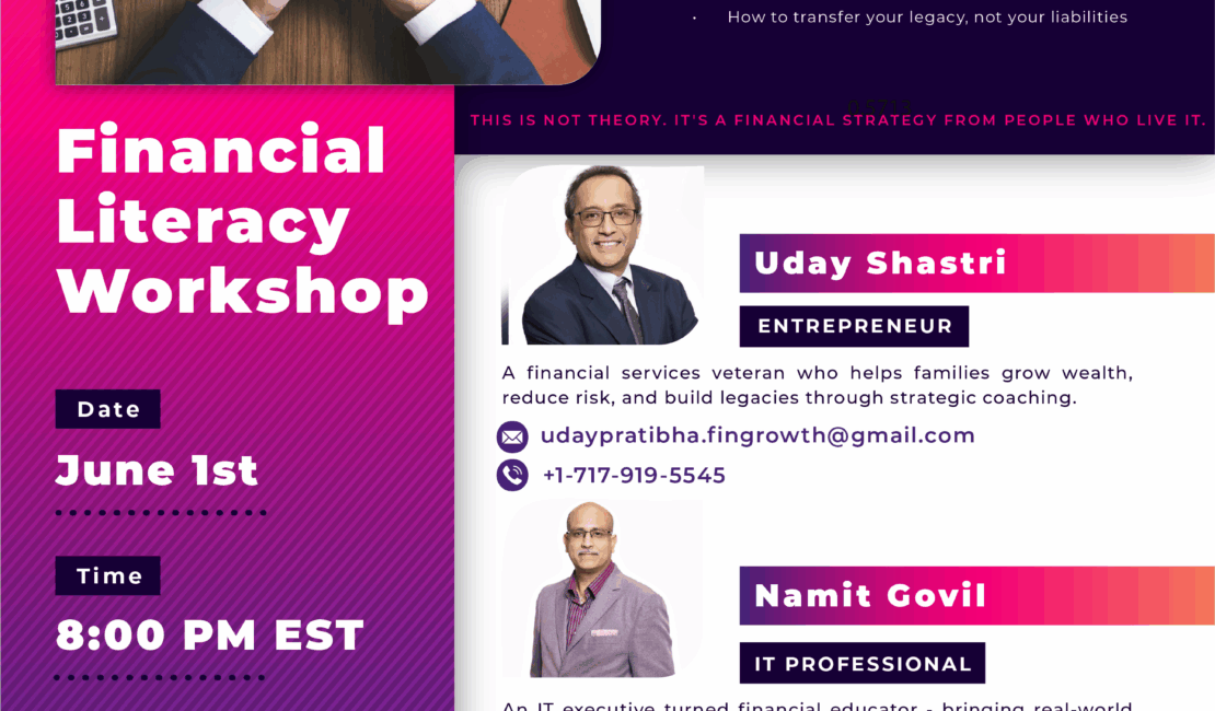 Financial literacy workshop for adults aged 30 to 60 by Infyni