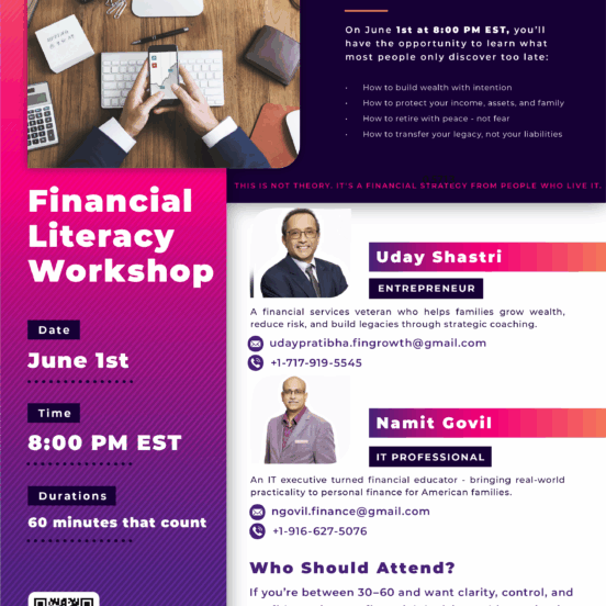 Financial literacy workshop for adults aged 30 to 60 by Infyni