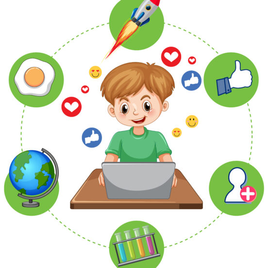 Parent helping child build learning habits with Infyni live classes